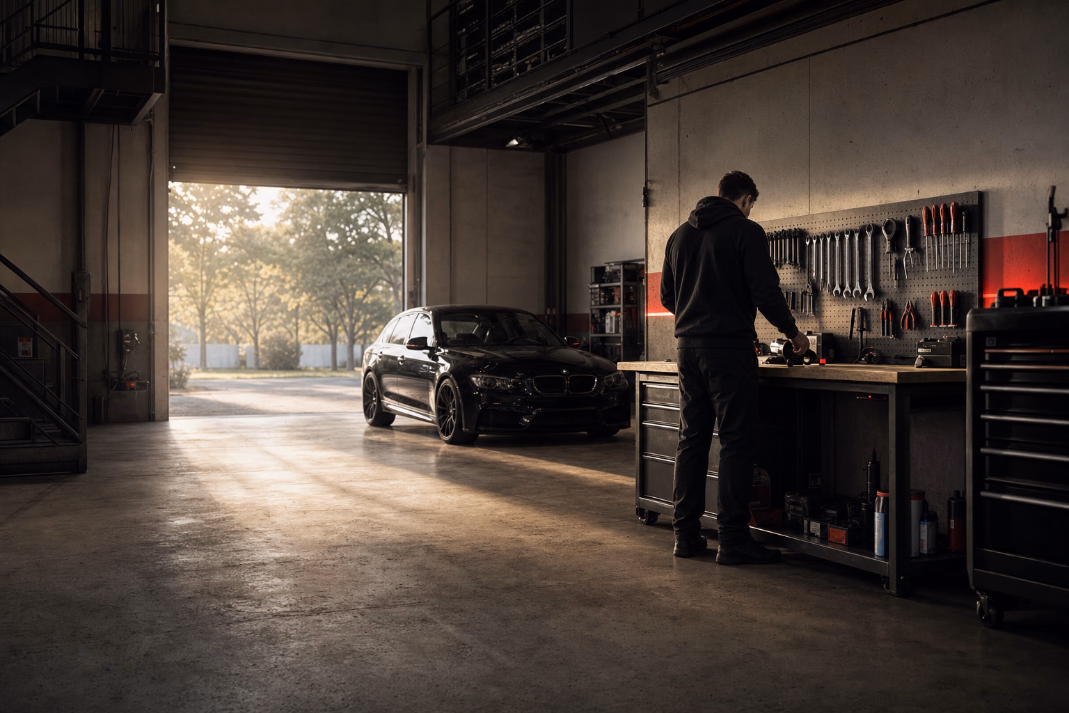 Ouverture d’un atelier automobile indépendant au début d’une journée