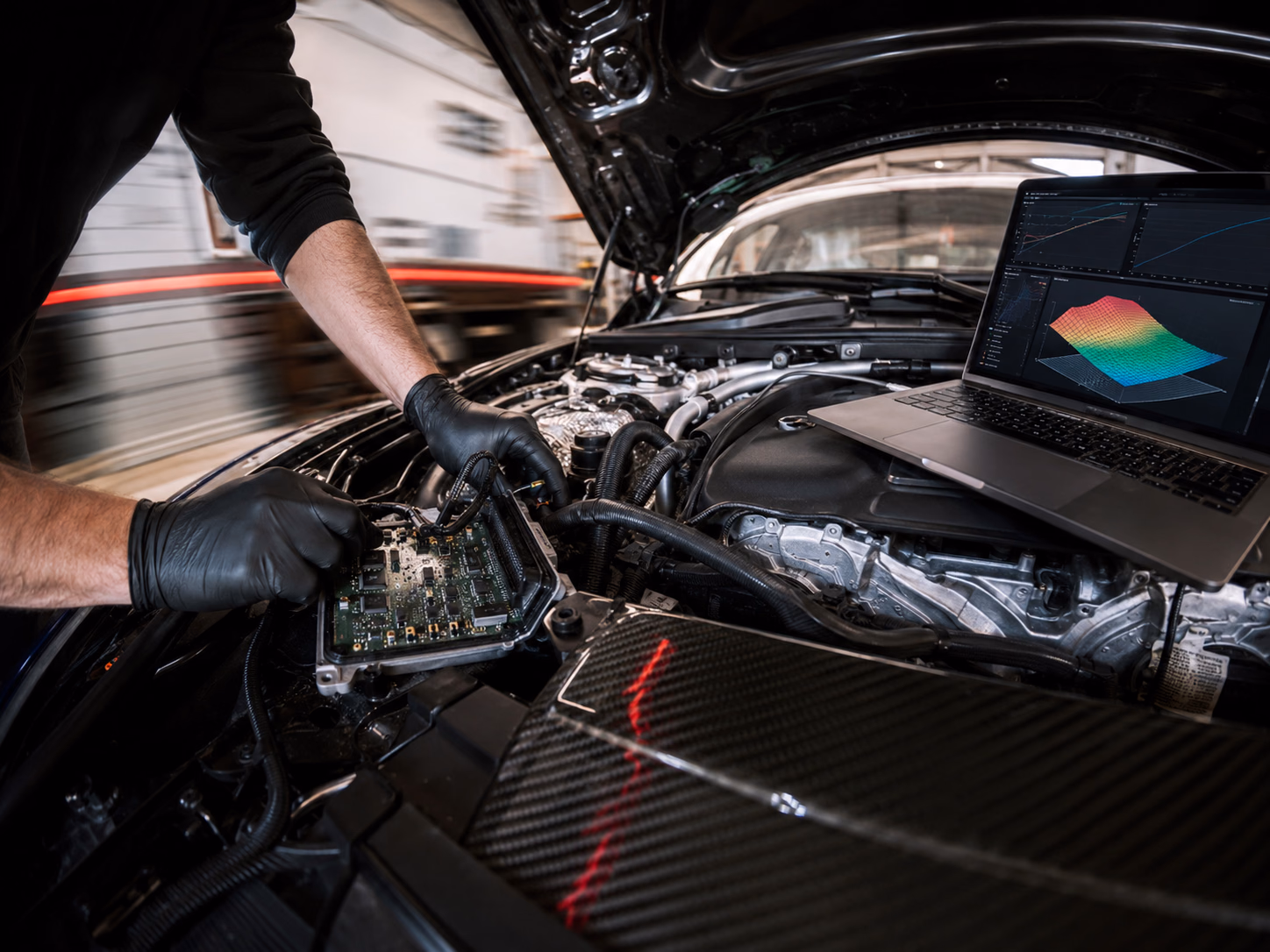 Contrôle d’un moteur dans un atelier automobile orienté performance